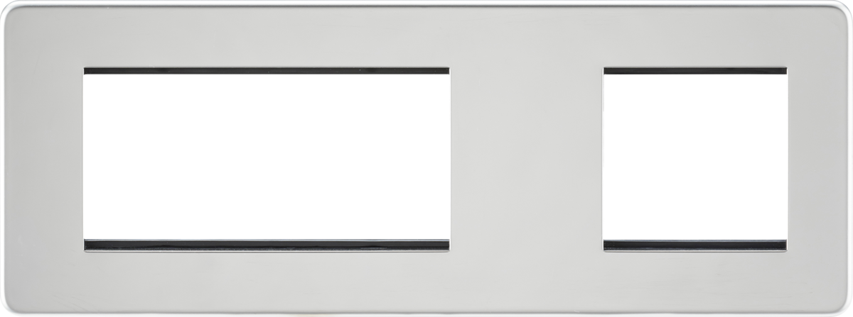 Screwless 6G Modular Faceplate (2G + 4G) - Polished Chrome