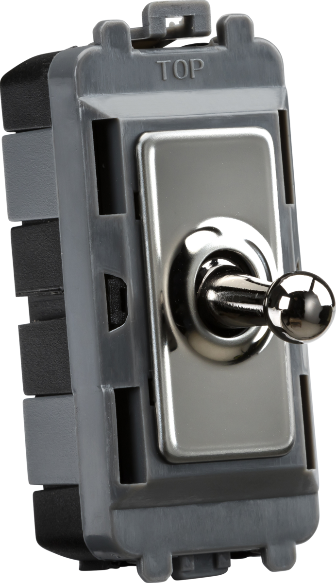 20AX 1G 2-way SP Grid Toggle Switch - black nickel