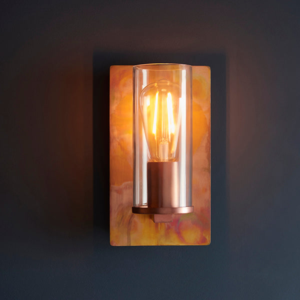 Copper patina wall light