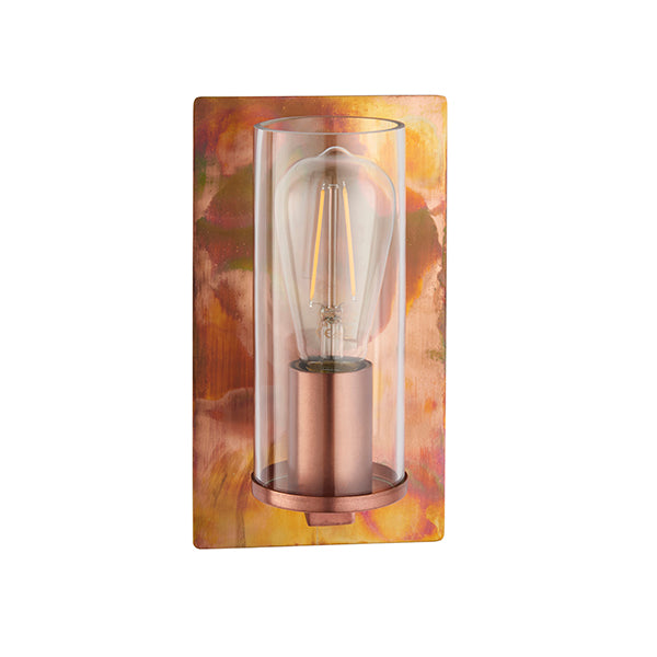 Copper patina wall light