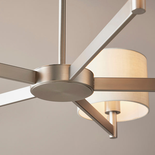 Large multi arm pendant with taupe shades