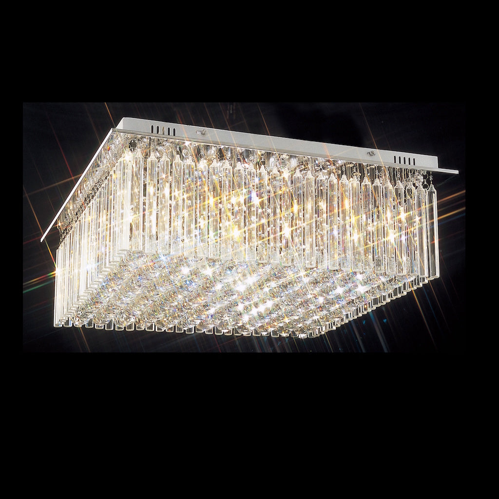 8 Light Square Crystal Flush 8 x 33W G9 Maximum