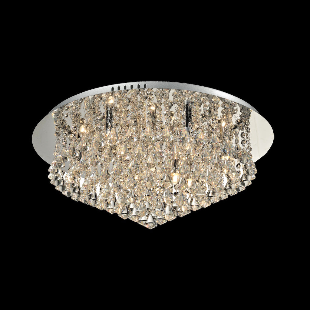 9 Light Crystal Flush 9 x 33W G9 Maximum