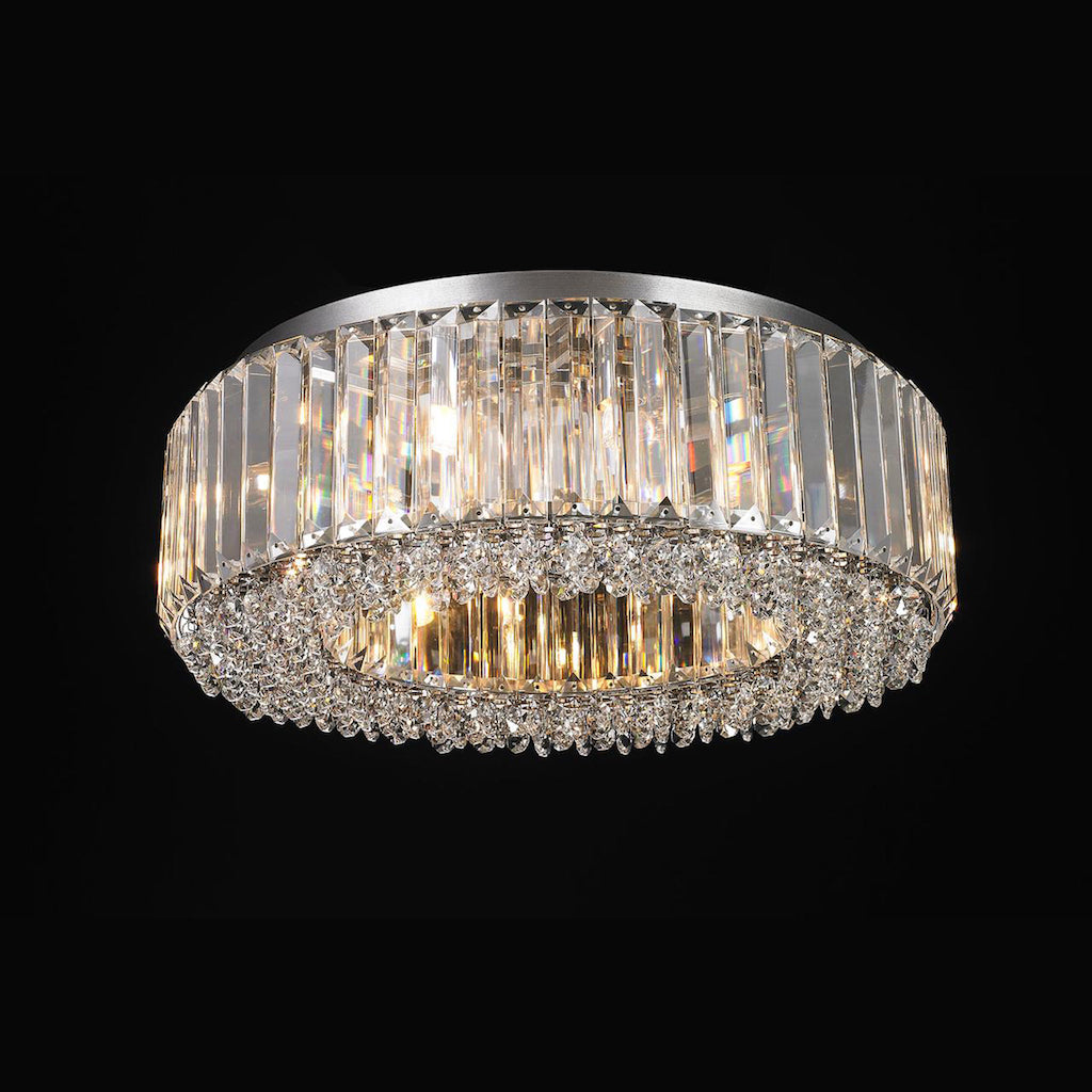 8 Light Crystal Flush Round 8 x 33W G9 Maximum