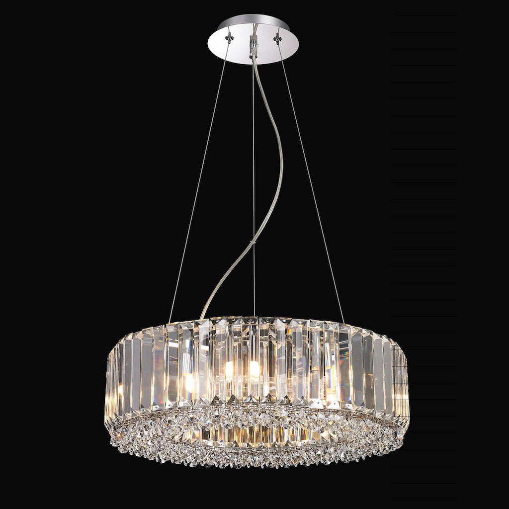 8 Light Crystal Pendant Round 8 x 33W G9 Maximum