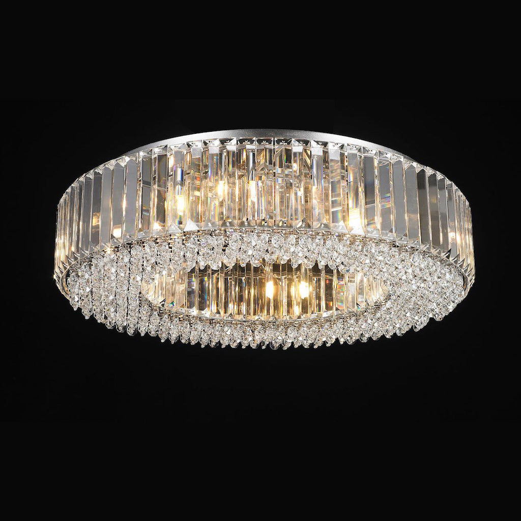 12 Light Crystal Flush Round 12x 33W G9 Maximum