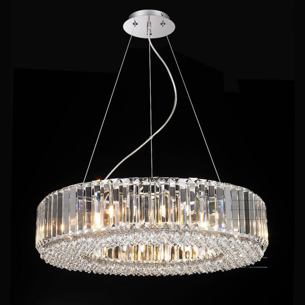 12 Light Crystal Pendant Round 12x 33W G9 Maximum