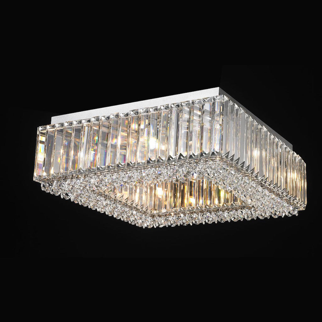 8 Light Crystal Flush Square 8 x 33W G9 Maximum