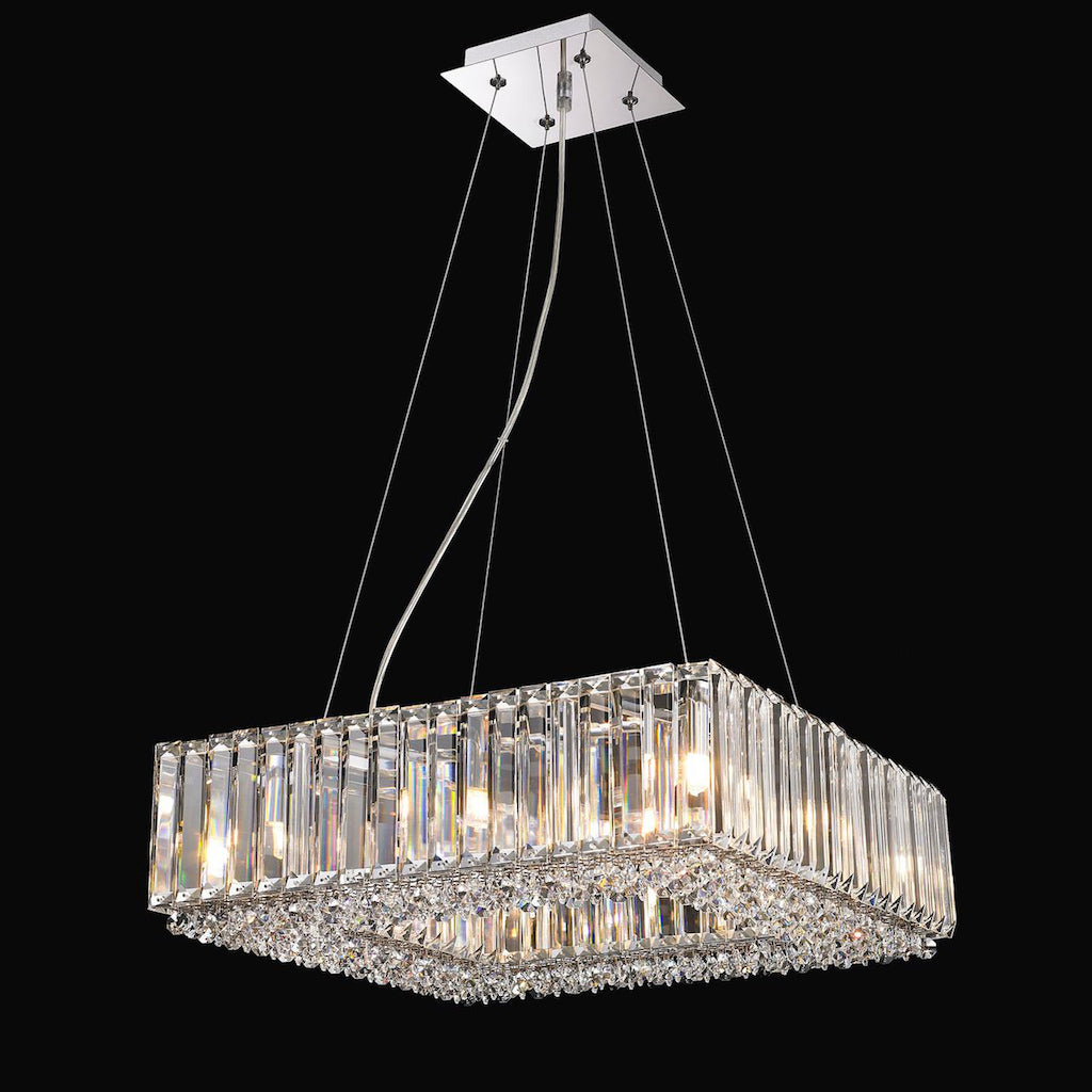 8 Light Crystal Pendant Square 8 x 33W G9 Maximum