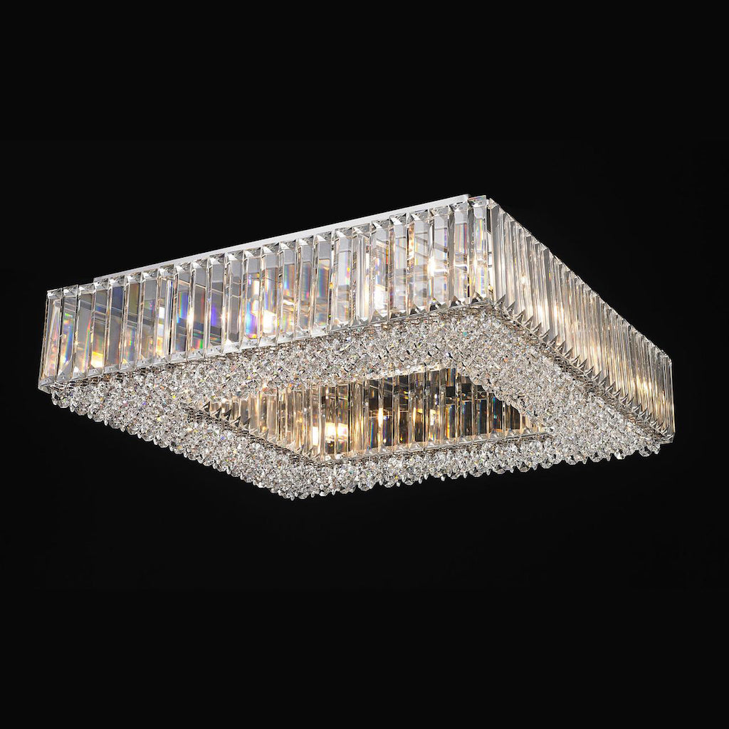 12 Light Crystal Flush Square 12x 33W G9 Maximum