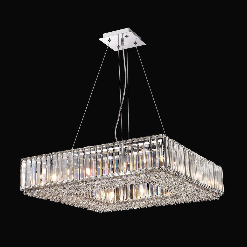 12 Light Crystal Pendant Square 12x 33W G9 Maximum
