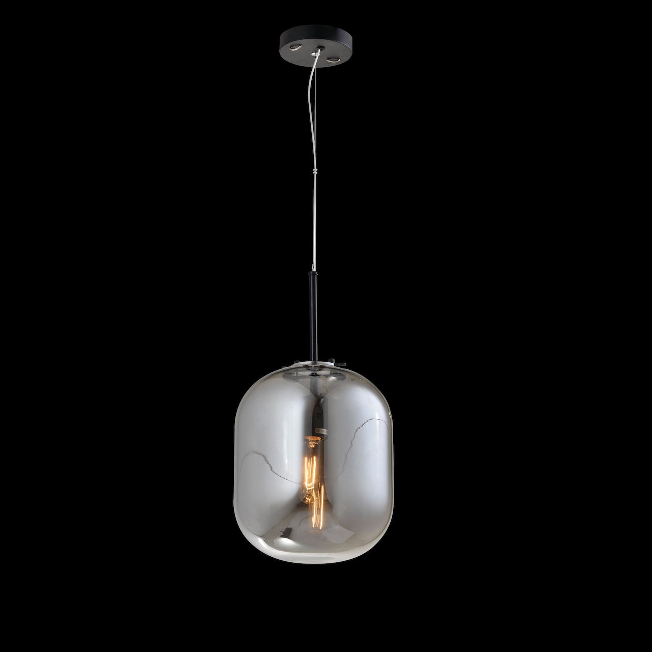 Small Glass Smoked Pendant 1 x 40W E27 Maximum