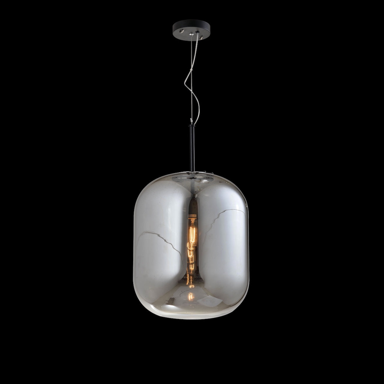 Medium Glass Smoked Pendant 1 x 40W E27 Maximum