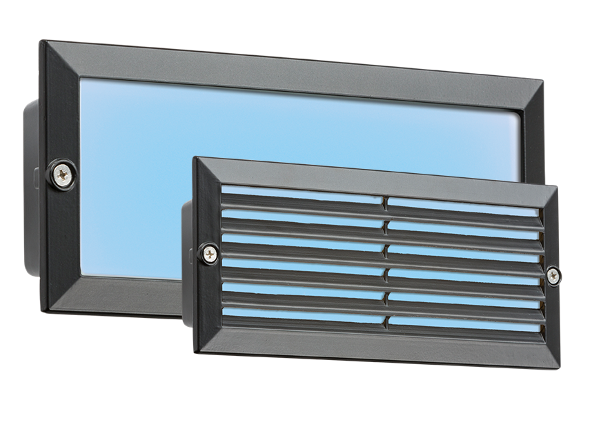 ML Accessories-BLED5BB 230V IP54 5W Blue LED Recessed Brick Light - Black Fascia