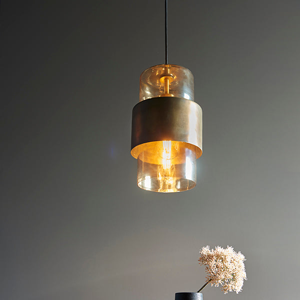 Antique brass patina pendant