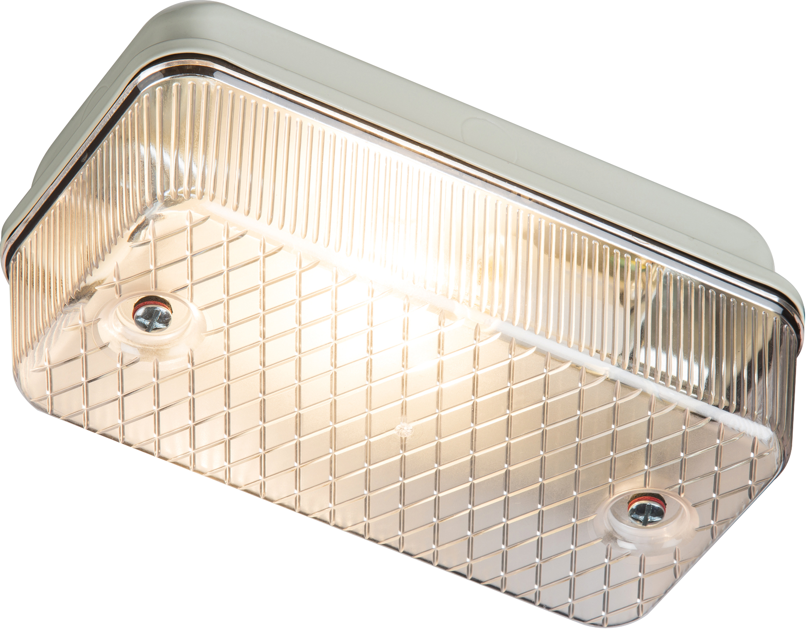 ML Accessories-E27PC 230V IP65 100W max (ES) E27 Bulkhead with Clear Prismatic Diffuser and Aluminium Base
