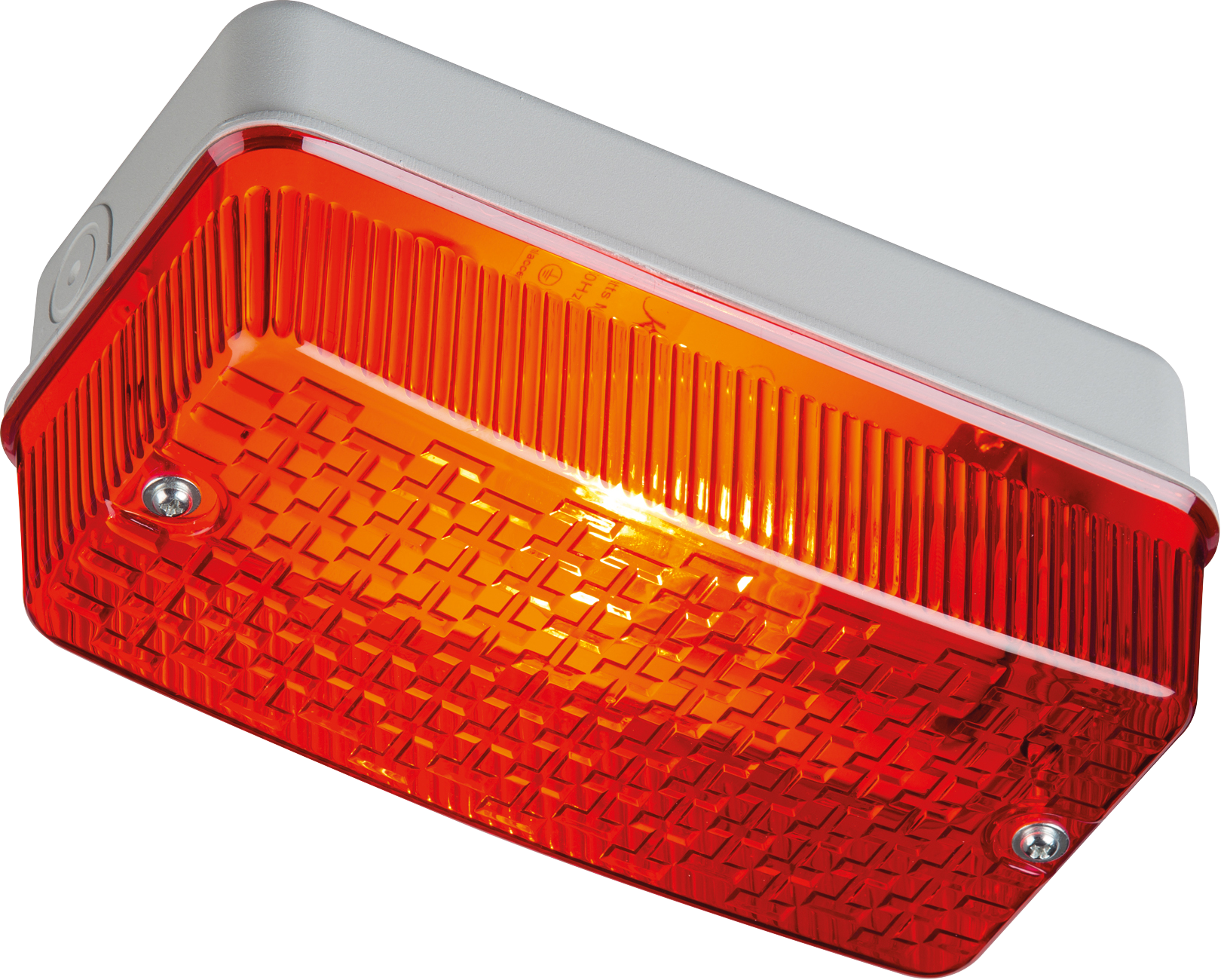 ML Accessories-E27PR 230V IP65 100W max E27 Bulkhead with Red Prismatic Diffuser and Aluminium Base