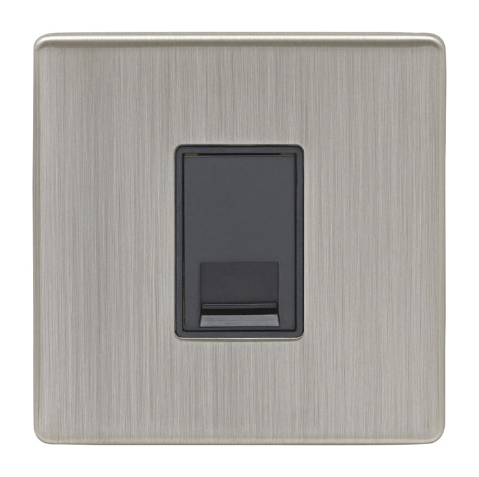 Telephone Master in Satin Nickel With Black Trim