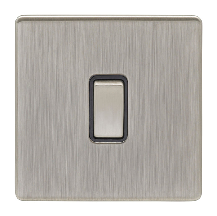1 Gang Switch in Satin Nickel With Black Trim