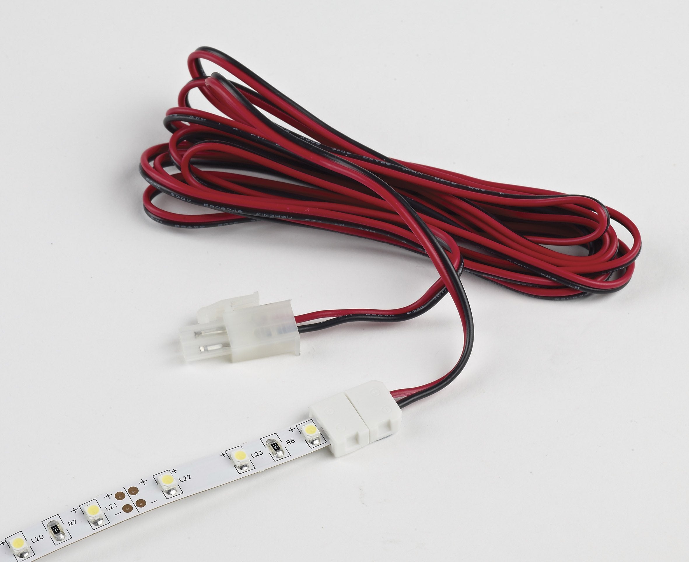 Clip on fast connector 2m input lead for 8mm LED tape with AMP plug