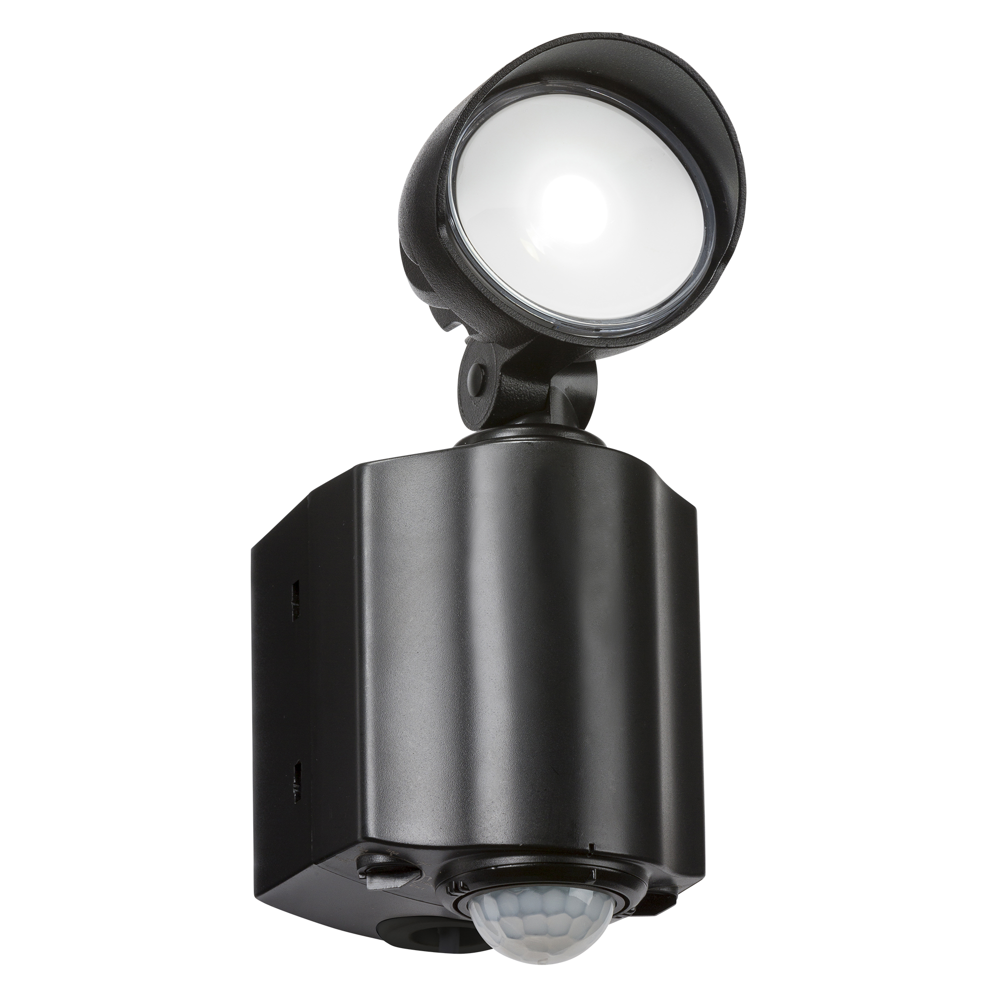 ML Accessories-FL8BK 230V  IP44 8W LED Single Spot Black Security Light with PIR