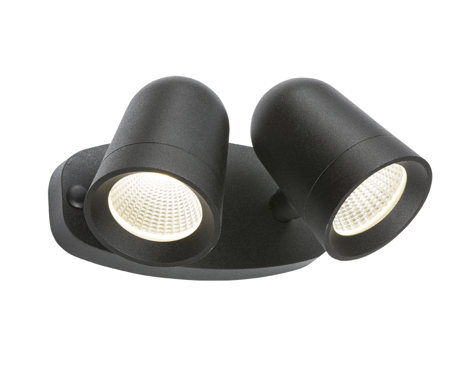 ML Accessories-FLTB 230V IP65 18W LED Black Twin Spot Floodlight
