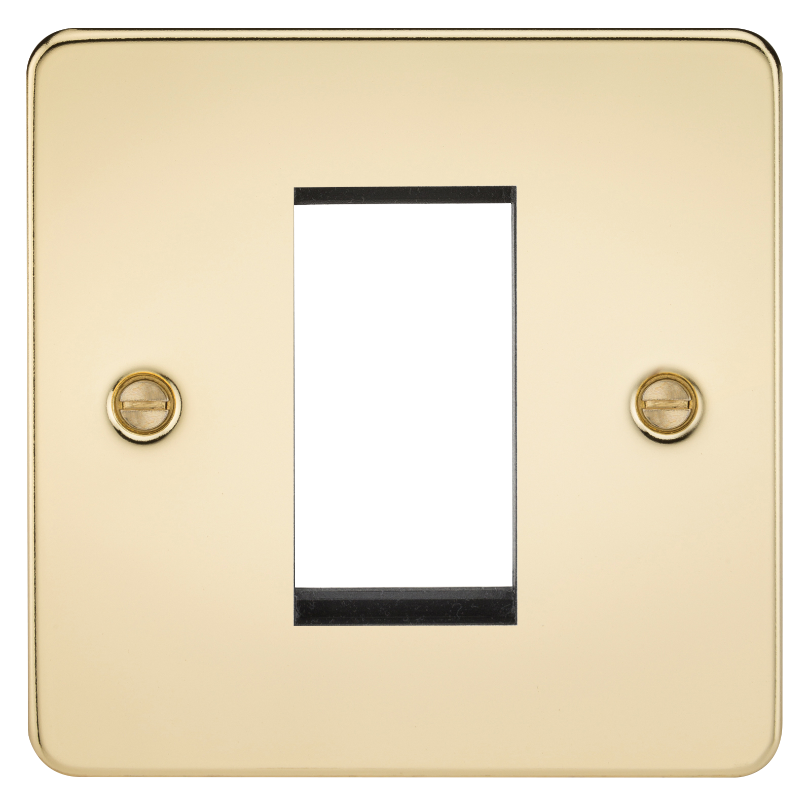 ML Accessories-FP1GPB Flat Plate 1G Modular Faceplate - Polished Brass