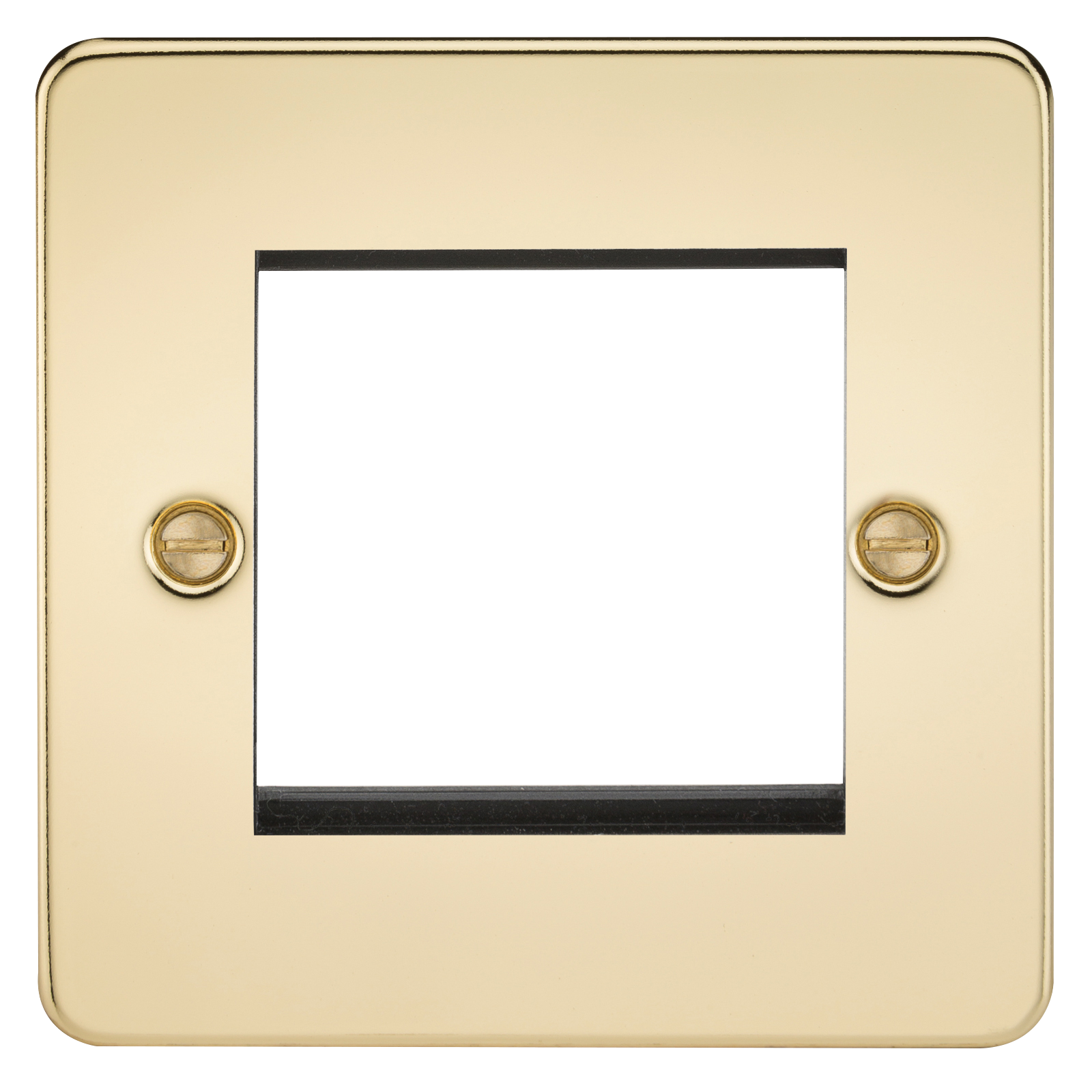 ML Accessories-FP2GPB Flat Plate 2G modular faceplate - polished brass