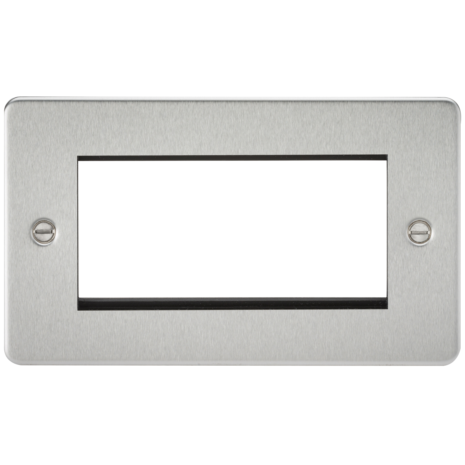 ML Accessories-FP4GBC Flat Plate 4G modular faceplate - brushed chrome