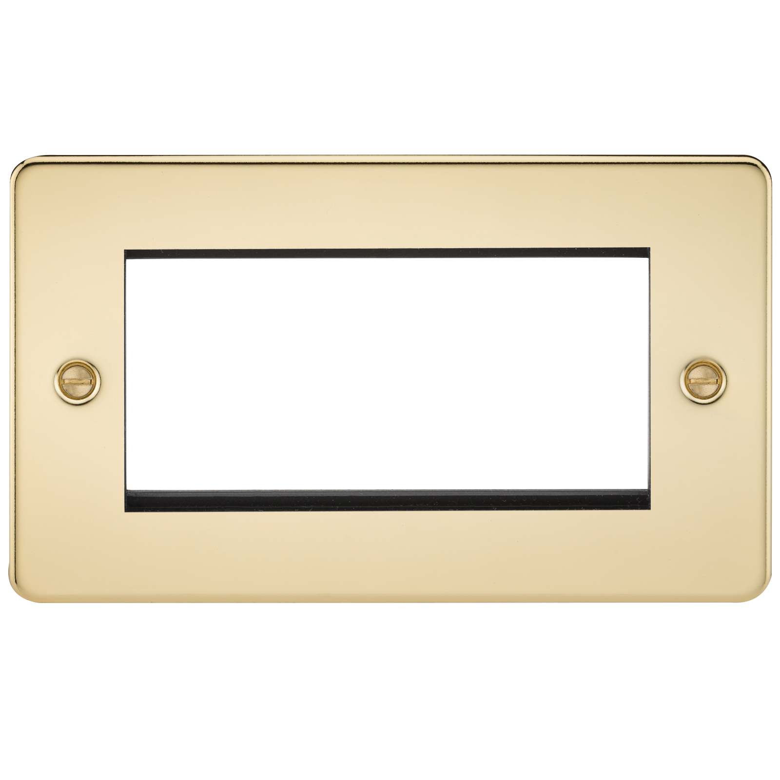 ML Accessories-FP4GPB Flat Plate 4G modular faceplate - polished brass