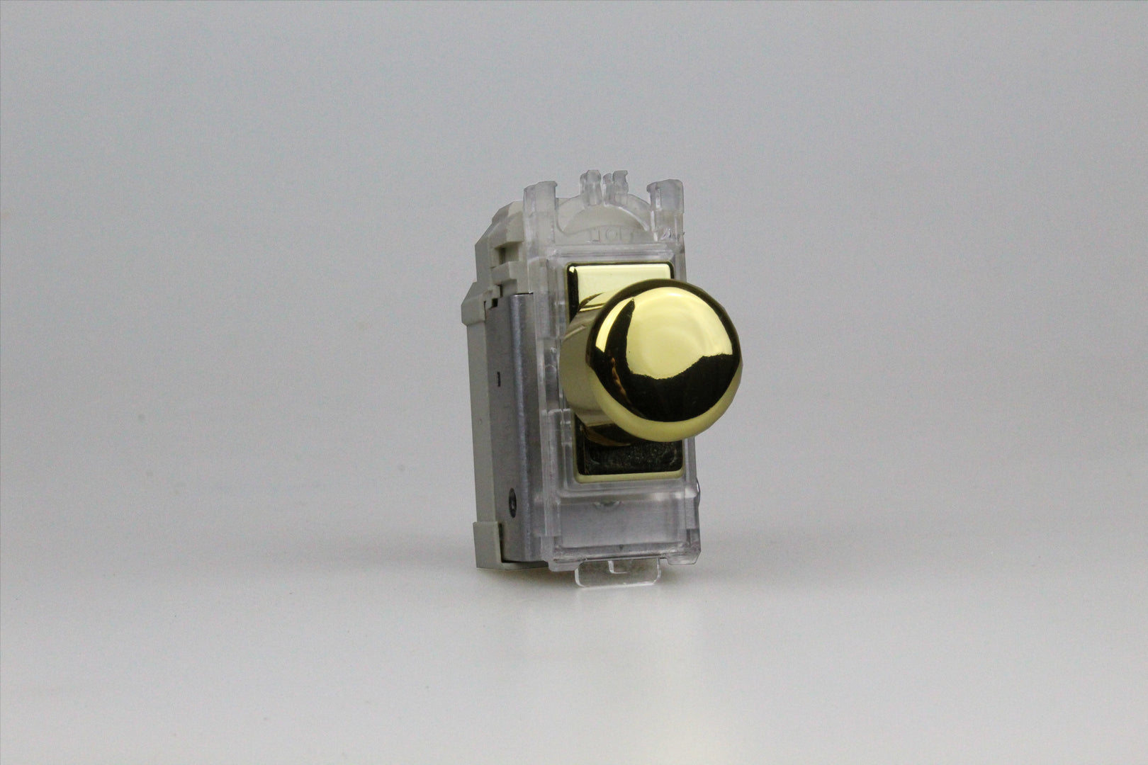 Varilight GJP100V PowerGrid Brass 2-Way Push-On/Off Rotary LED Dimmer 0-120W (1-10 LEDs) (1 Grid Space)