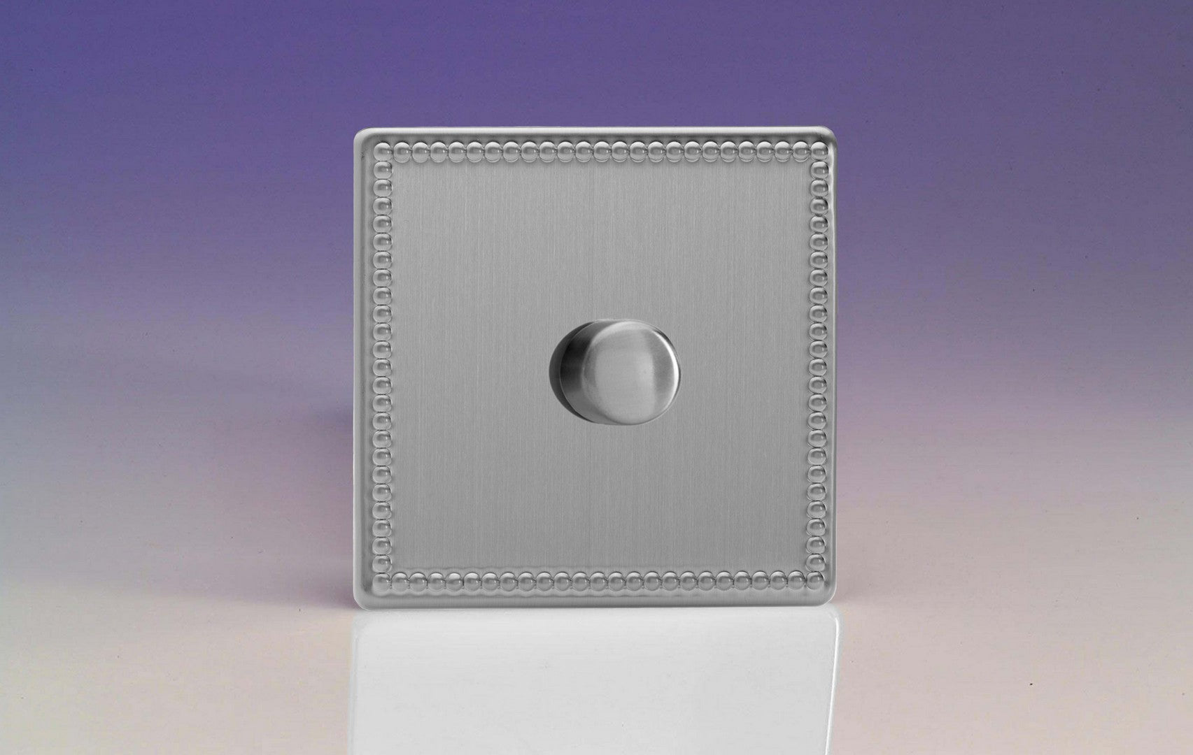 Varilight HDY3S.JS Jubilee Brushed Steel 1-Gang 2-Way Push-On/Off Rotary Dimmer 1 x 60-400W