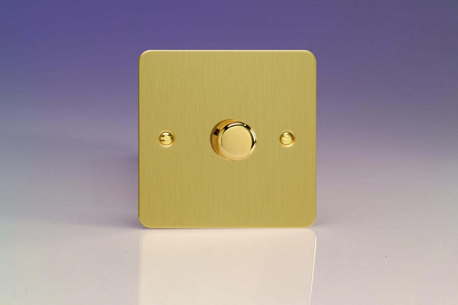 Varilight HFB1 Ultraflat Brushed Brass 1-Gang 1-Way Rotary Dimmer 1 x 60-400W