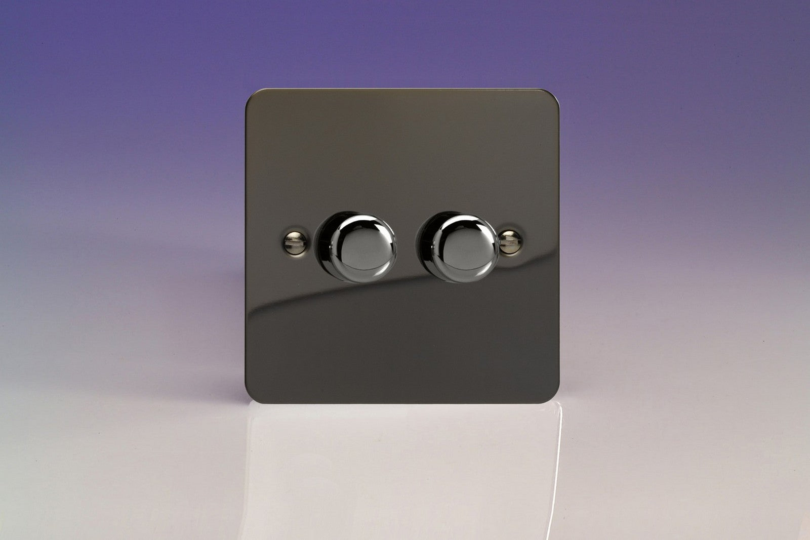 Varilight HFI2 Ultraflat Iridium 2-Gang 1-Way Rotary Dimmer 2 x 40-250W