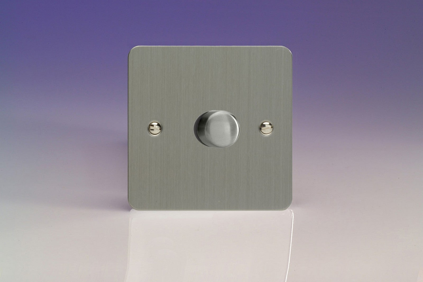 Varilight HFS1 Ultraflat Brushed Steel 1-Gang 1-Way Rotary Dimmer 1 x 60-400W