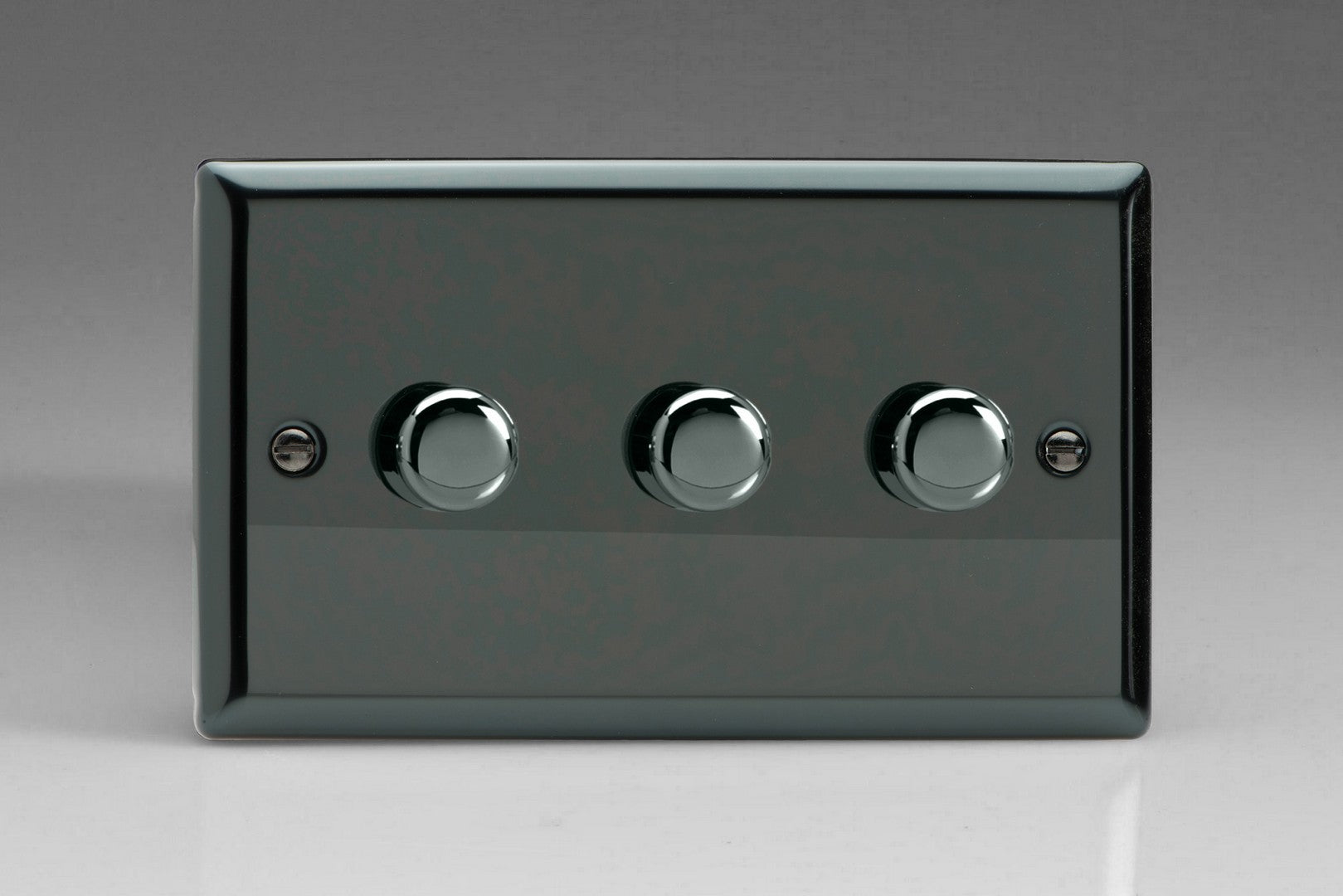 Varilight HI33 Classic Iridium 3-Gang 2-Way Push-On/Off Rotary Dimmer 3 x 60-400W (Twin Plate)