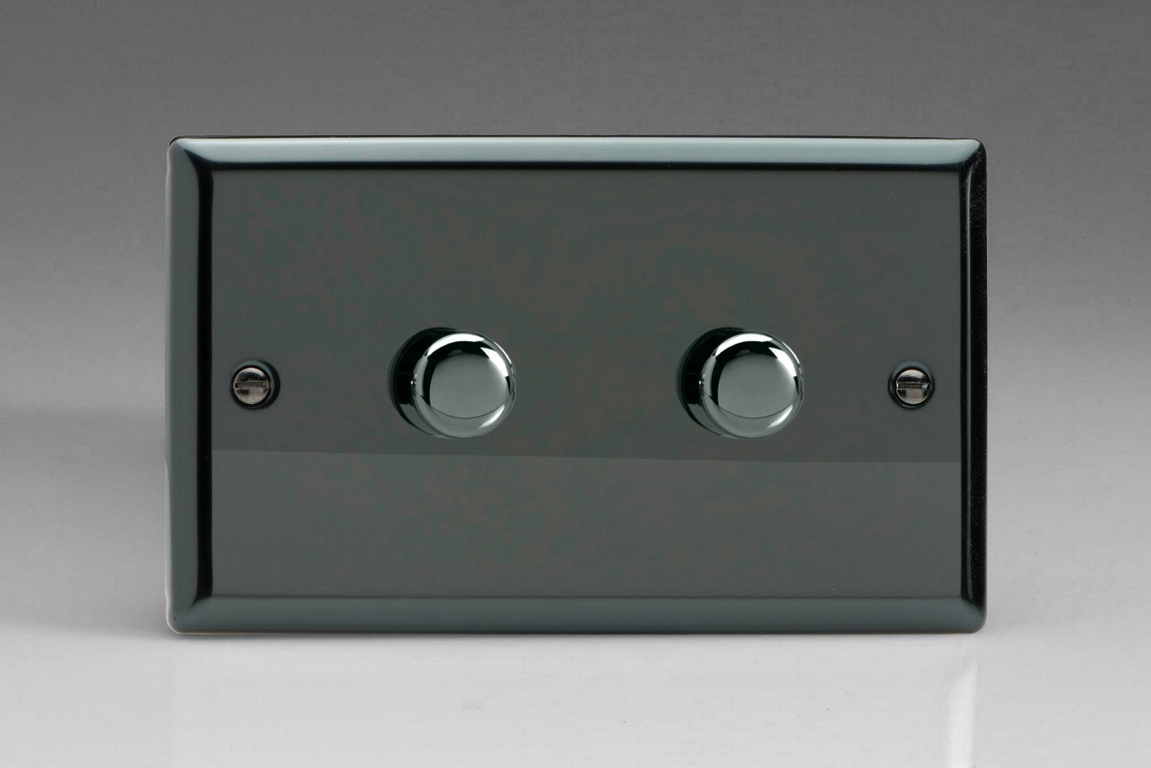 Varilight HI62 Classic Iridium 2-Gang 2-Way Push-On/Off Rotary Dimmer 2 x 200-600W (Twin Plate)