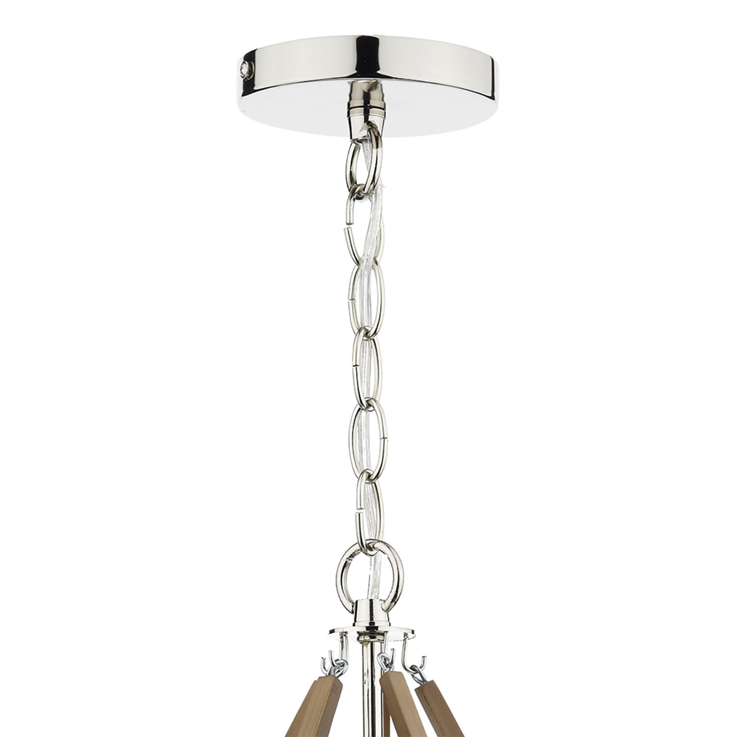 Hotel 5 Light Polished Nickel Wood