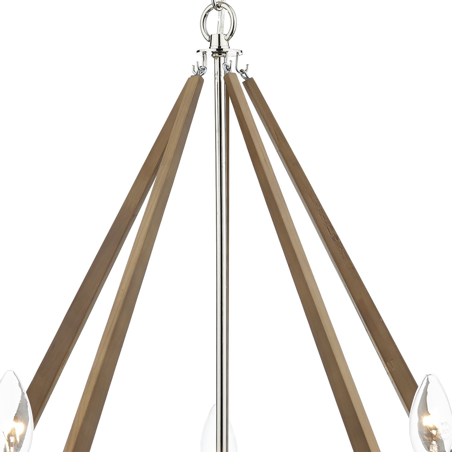 Hotel 5 Light Polished Nickel Wood