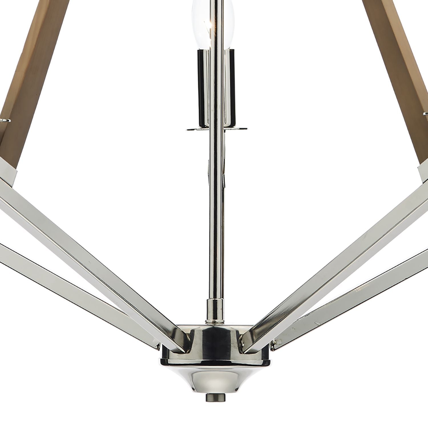 Hotel 5 Light Polished Nickel Wood