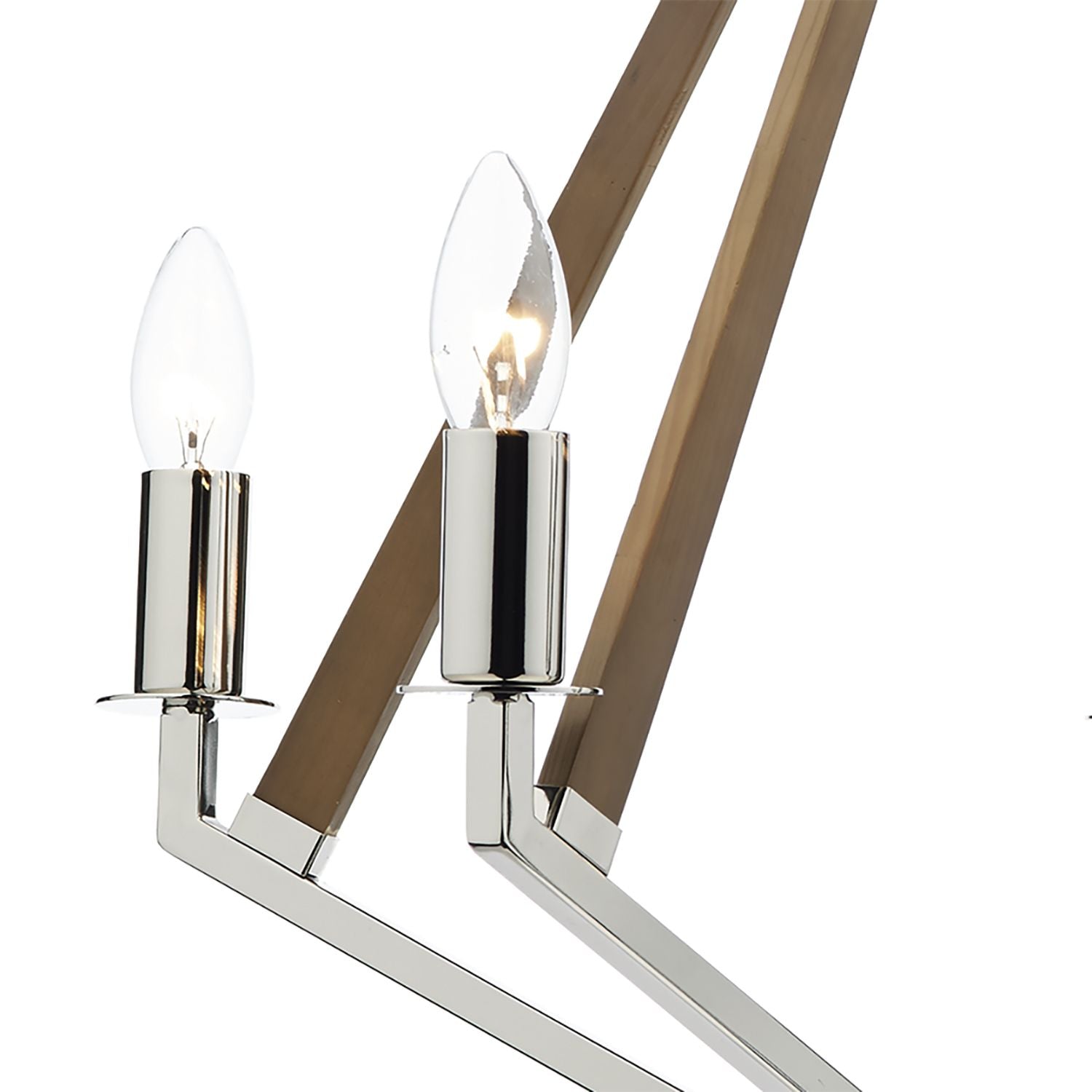 Hotel 5 Light Polished Nickel Wood