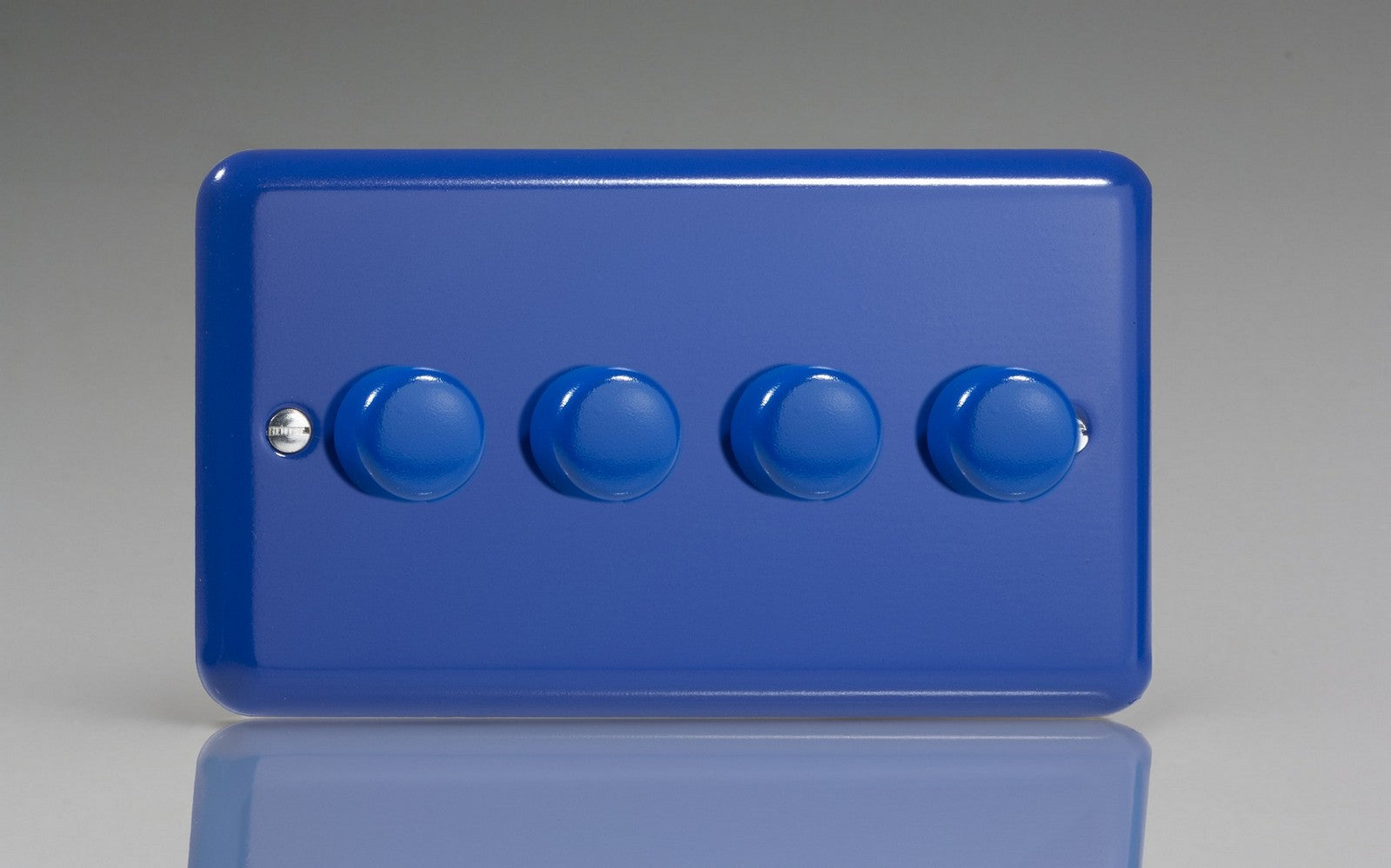 Varilight HY44.RB Lily Reflex Blue 4-Gang 2-Way Push-On/Off Rotary Dimmer 4 x 40-250W (Twin Plate)