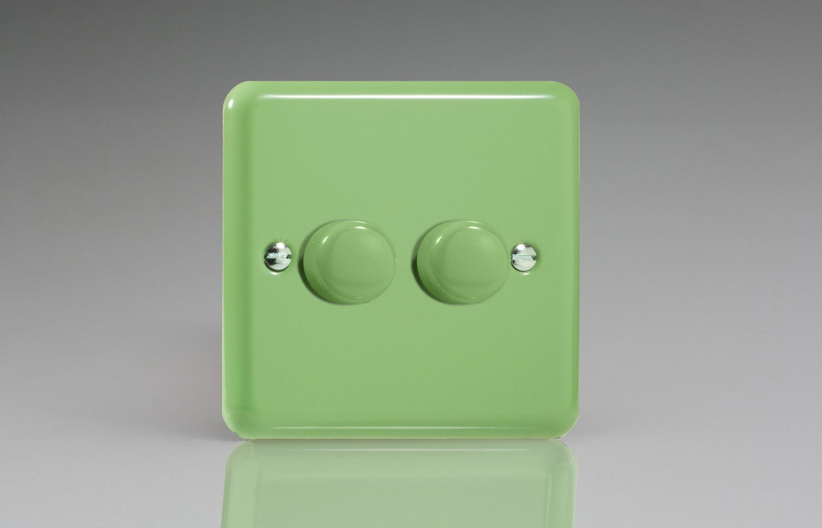 Varilight HY83.BG Lily Beryl Green 2-Gang 2-Way Push-On/Off Rotary Dimmer 2 x 60-400W