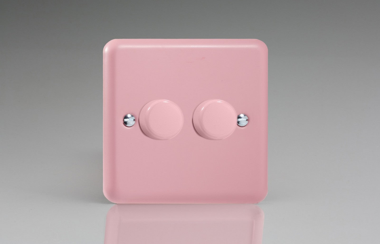 Varilight HY83.RP Lily Rose Pink 2-Gang 2-Way Push-On/Off Rotary Dimmer 2 x 60-400W