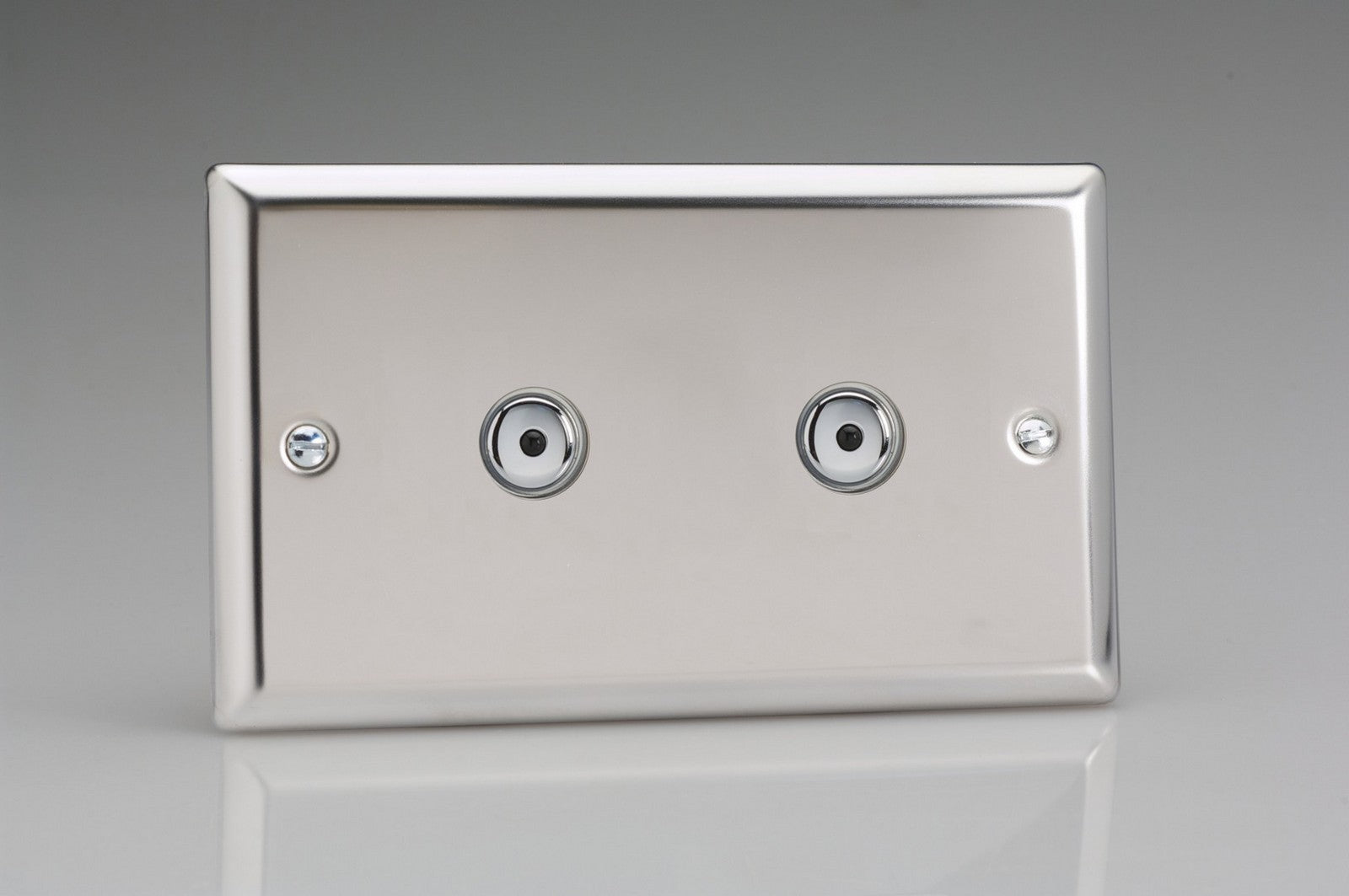 Varilight ICI602M Classic Mirror Chrome 2-Gang 1-Way Remote Control/Touch Master Dimmer 2 x 60-600W (Twin Plate)