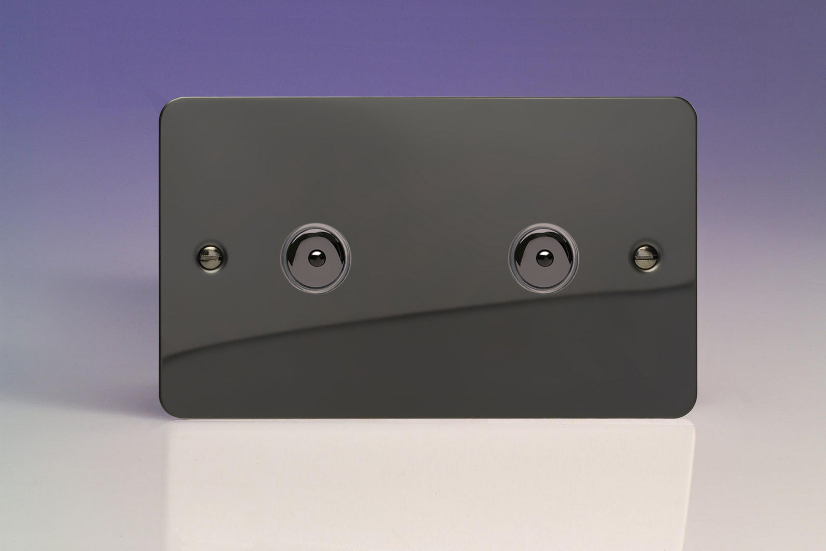 Varilight IFII602M Ultraflat Iridium 2-Gang 1-Way Remote Control/Touch Master Dimmer 2 x 60-600W (Twin Plate)