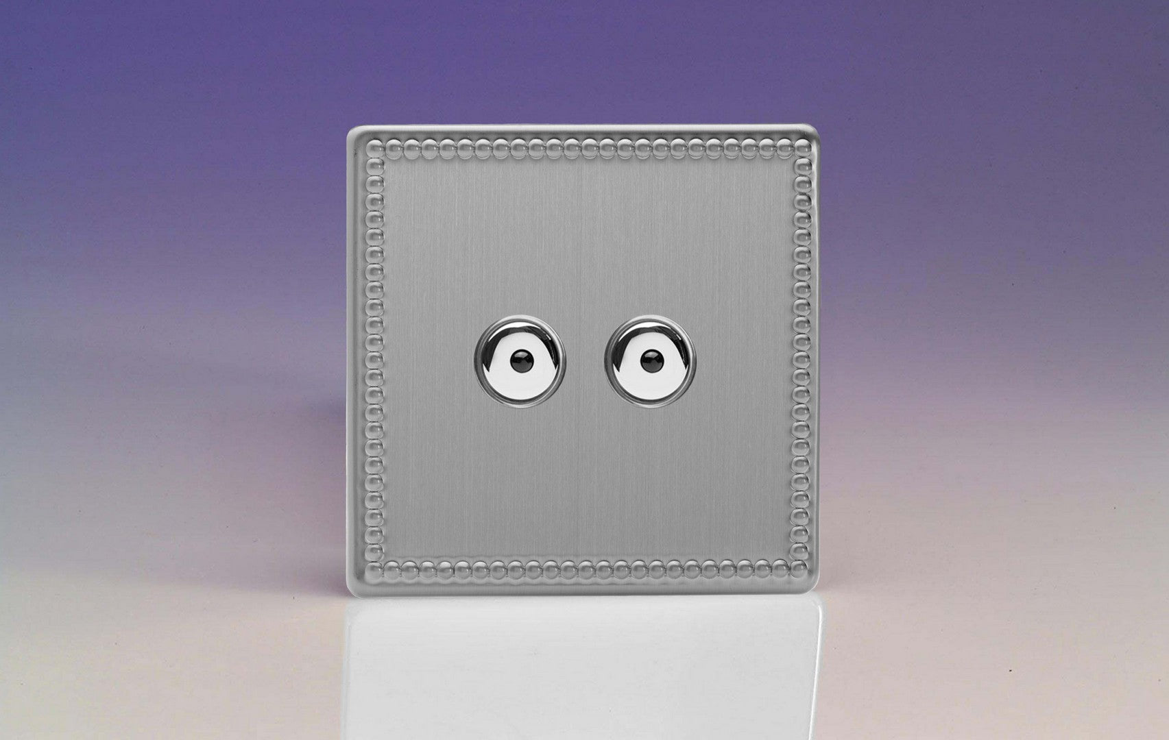 Varilight IJDYI102S.JS Jubilee Brushed Steel 2-Gang 1-Way Remote/Touch Control Master LED Dimmer 2 x 0-100W (1-10 LEDs)