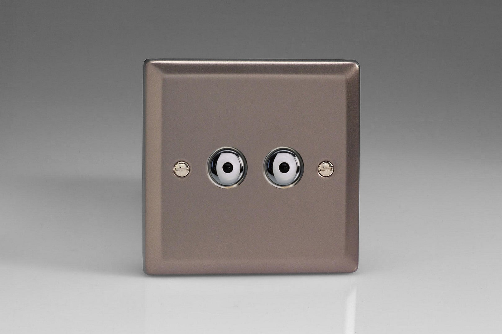 Varilight IJRI102 Classic Pewter 2-Gang 1-Way Remote/Touch Control Master LED Dimmer 2 x 0-100W (1-10 LEDs)