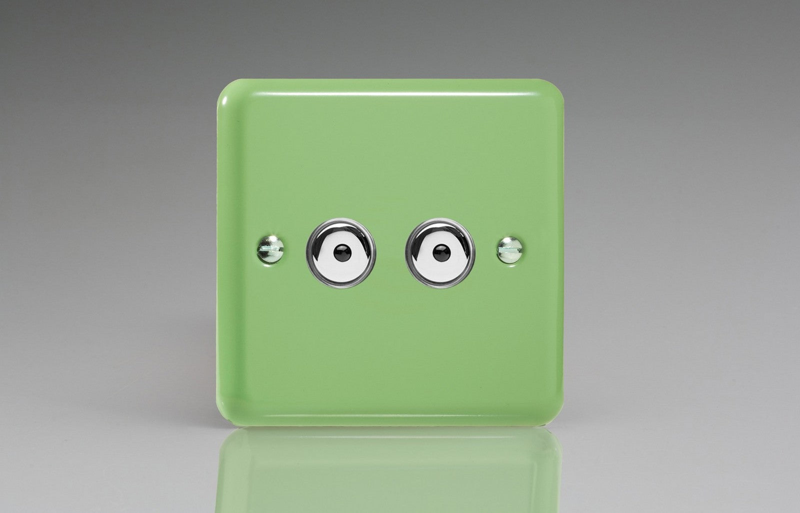 Varilight IJYI102.BG Lily Beryl Green 2-Gang 1-Way Remote/Touch Control Master LED Dimmer 2 x 0-100W (1-10 LEDs)