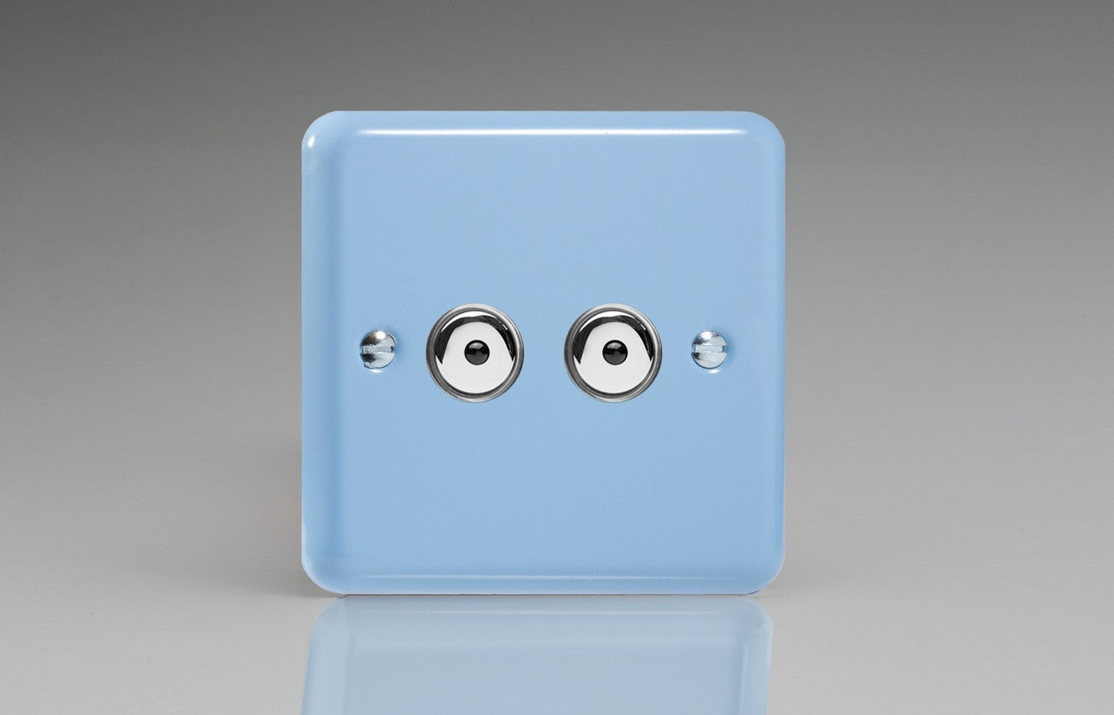 Varilight IJYI102.DB Lily Duck Egg Blue 2-Gang 1-Way Remote/Touch Control Master LED Dimmer 2 x 0-100W (1-10 LEDs)
